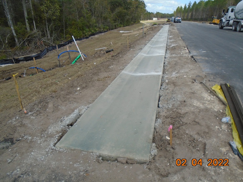 Gutter along roadway shoulder at the Greenland Water Reclamation Facility